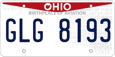 OH license plate GLG8193