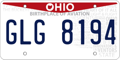OH license plate GLG8194