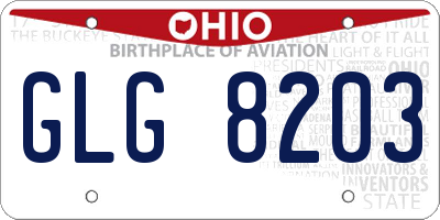 OH license plate GLG8203
