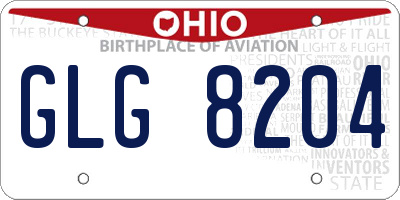 OH license plate GLG8204