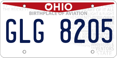 OH license plate GLG8205