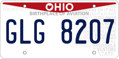 OH license plate GLG8207
