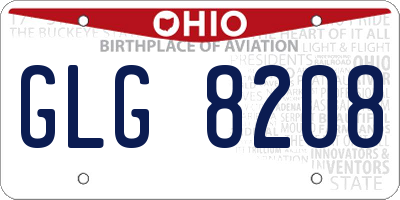 OH license plate GLG8208