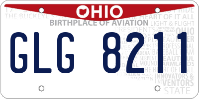 OH license plate GLG8211
