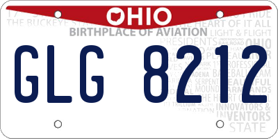 OH license plate GLG8212