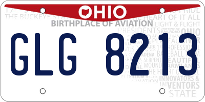 OH license plate GLG8213