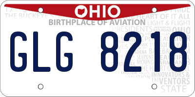 OH license plate GLG8218