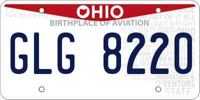 OH license plate GLG8220