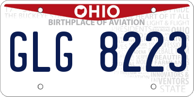 OH license plate GLG8223