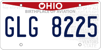 OH license plate GLG8225