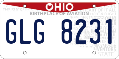 OH license plate GLG8231