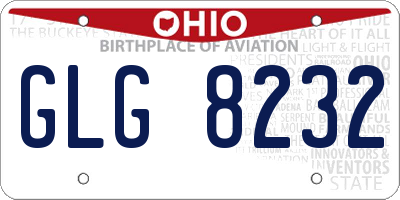 OH license plate GLG8232
