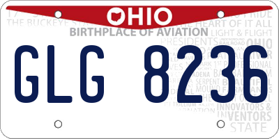 OH license plate GLG8236