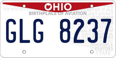 OH license plate GLG8237
