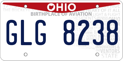 OH license plate GLG8238