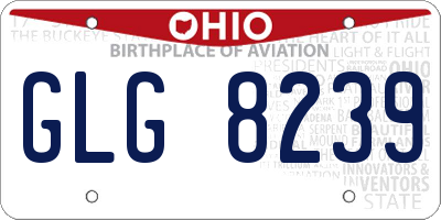 OH license plate GLG8239