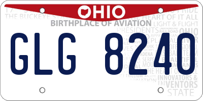 OH license plate GLG8240