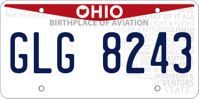 OH license plate GLG8243
