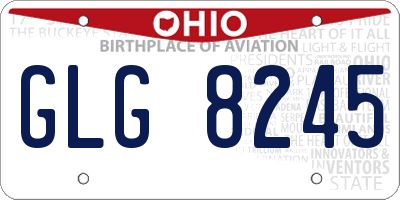 OH license plate GLG8245