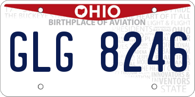 OH license plate GLG8246
