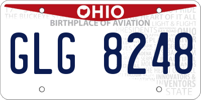 OH license plate GLG8248