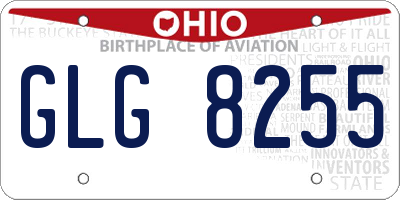 OH license plate GLG8255