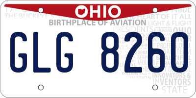 OH license plate GLG8260