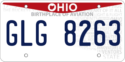 OH license plate GLG8263