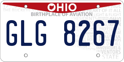 OH license plate GLG8267