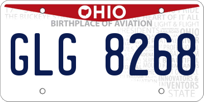 OH license plate GLG8268