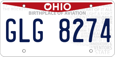 OH license plate GLG8274