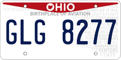 OH license plate GLG8277