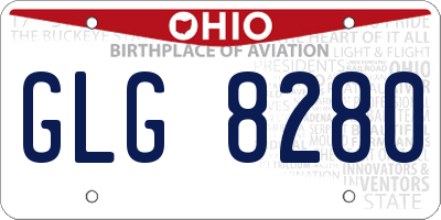 OH license plate GLG8280