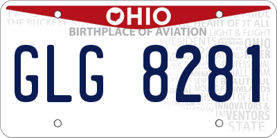 OH license plate GLG8281