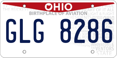 OH license plate GLG8286