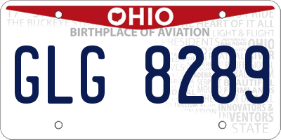 OH license plate GLG8289