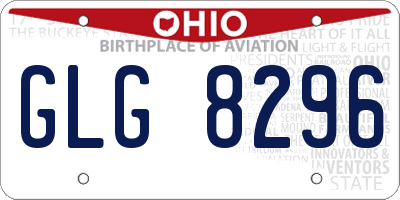 OH license plate GLG8296