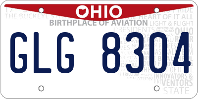 OH license plate GLG8304