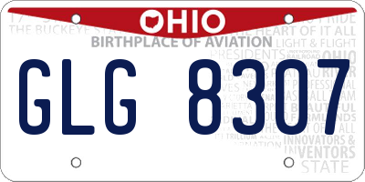 OH license plate GLG8307