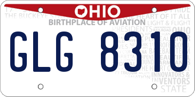 OH license plate GLG8310