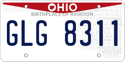 OH license plate GLG8311