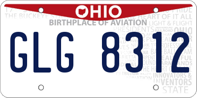 OH license plate GLG8312