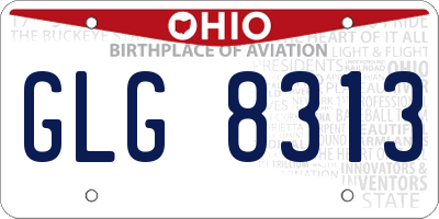 OH license plate GLG8313