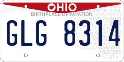 OH license plate GLG8314