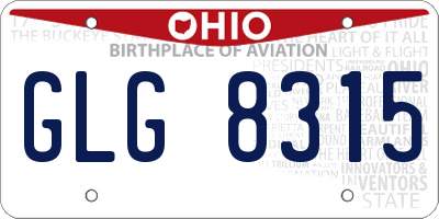OH license plate GLG8315