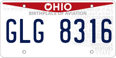 OH license plate GLG8316