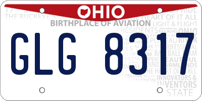 OH license plate GLG8317