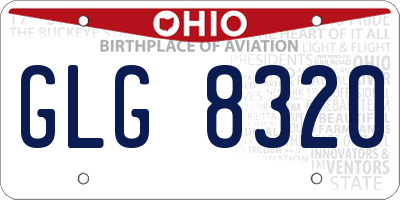 OH license plate GLG8320