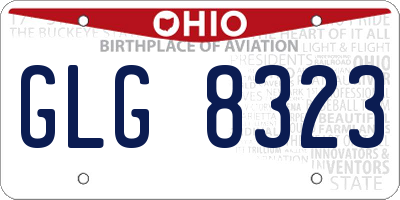 OH license plate GLG8323