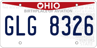 OH license plate GLG8326